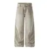 Pantalones Casuales de Pana Lavada Vintage para Hombre, Pantalones Rectos Holgados, Pantalones Anchos de Pierna Ancha Retro Americano de Moda, Largo hasta el Suelo