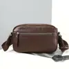 Bolso bandolera casual multifuncional de moda para hombre, bolso cruzado deportivo portátil de gran capacidad, bolso de mensajero con textura de cuero genuino para hombre