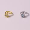 Anillo giratorio de girasol transfronterizo ajustable con apertura de circonita y piedra lunar para descompresión, anillo de cobre de girasol giratorio para mujer
