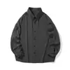 Camisa de Manga Larga de Otoño para Hombre, Tacto de Alta Gama, Camisa Básica de Seda de Hielo Fluida, Adecuada para Usar Debajo de un Traje o como Ropa Exterior, Estilo de Diseño Japonés