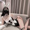 Lingerie Sexy Coelhinha Uniforme Sexy Entrepernas Abertas Roupa de Empregada Cos Play Desejo Puro Macacão Deku Água