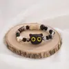 Pulsera de Gato Sésamo Negro Oro Arena Mismo Estilo de Tienda Pupila Amarilla Pulsera Nueva para Mujer Diseño Sencillo de Nicho