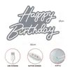 Luz Decorativa Neon de Feliz Aniversário, Alimentada por USB, Brilho Ajustável, 45 * 27cm