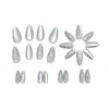 Unhas Wearable Amêndoa Olho de Gato Simples de Tamanho Médio, Unhas Postiças Wearable Brilhantes, Unhas de Pressionar, Atacado de Nail Art