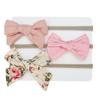 Cross-border New Baby Double-layer Soft Bow Acessórios para o cabelo Impresso Infantil Trançado Nylon Headband Terno de três peças