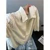 Camisa de manga curta da moda para homens, jacquard retrô japonês ins, corte solto, camisa estilosa e legal de meia-manga
