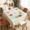 Toalha de mesa Dopamina quadrada, à prova d'água e de óleo, não precisa lavar, novo modelo 2024, capa de mesa quadrada pequena, jogo americano de mesa de jantar com desenho
