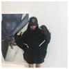 Roupas Novas de Outono e Inverno de Dongdaemun, Forradas com Fleece e Espessadas, Jaqueta com Zíper e Cordão Color-Blocking, Casaco Moletom Estilo Baseball para Mulheres