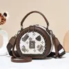 Bolsa Pequena Redonda de Luxo para Mulheres 2025 Nova Moda Bolsa Estilo Redondo Versátil Retrô Bolsa Feminina