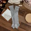 Calentadores de pantorrilla estilo ballet con puntada doble y pedal de pie, rayas verticales, calcetines holgados adelgazantes, estilo miu, de medio pie, puntera abierta, para pierna larga