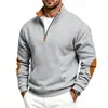 Moletom casual unissex europeu e americano da Amazon, novo para outono e inverno, moda retrô, retalhos, com meio zíper e gola alta