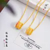 O Mesmo Estilo da Corrente de Trigo com Cravação de Diamantes Dourado Areia da Loja Puzuo Gold, Corrente de Clavícula de Alta Qualidade e Luxuosa para Mulheres, Versátil e Adequada para Todas as Ocasiões