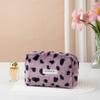 C Bolsa de Maquiagem Octogonal de Pelúcia Leopardo Quente Transfronteiriça Bolsa de Armazenamento de Cuidados com a Pele para Viagem Bolsa de Armazenamento de Maquiagem para Viagem