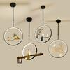 Lámpara de estudio estilo chino nueva lámpara Zen para sala de té candelabro de cabecera para comedor lámpara de pasillo iluminación creativa para balcón lámpara de bar mampara