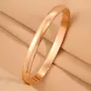 Pulsera de acero de titanio Pulsera curva de moda europea y americana para niñas de alto sentido que no se desvanece Pulsera delicada chapada en oro de 18k