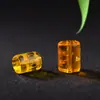 Deus da Riqueza Três Lados Esmaltado Amarelo Barril do Deus da Riqueza Cinco Vias Contas de Barril Tai Chi Bagua Cinco Elementos Contas da Fortuna Contas de Cintura Acessórios Contas Soltas