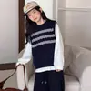 Conjunto Nuevo de Chaleco de Otoño para Niñas Mayores, Ropa Infantil, Conjunto de Dos Piezas de Chaleco de Punto para Niña y Camiseta Básica