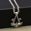 Venta al por mayor de fábrica Colgante de ancla de barco de cobre incrustado con águila de plata de ley S925 para hombre y mujer Colgante tailandés de plata coreano
