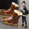 Botas de Montaña para Niña con Forro de Felpa Otoño/Invierno 2026 Nuevo Estilo Modernas Versátiles Cómodas Estilo Europeo y Americano Botas de Montaña para Niñas de Edad Media y Mayores