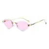 Gafas de Sol Europeas y Americanas de Nueva Moda Vanguardista Metálicas Sin Marco con Patillas en Forma de Serpiente, Gafas de Sol Pequeñas de Marco Trendy y Exquisito para Mujer