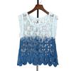Camisola pequeña sin mangas con diseño calado teñido anudado, sentido del diseño, verano, vacaciones junto al mar, ropa exterior apilada, top pequeño dulce y sexy