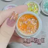 Nuevo juego de polvo ópalo para decoración de uñas estilo japonés de 6 colores, popular polvo de brocado nube fantasía aurora, polvo de terciopelo de nieve iridiscente