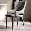 Mesa y Silla de Comedor Estilo Alemán-Italiano Silla de Comedor de Lujo Ligero Hotel Celebridad de Internet Hogar Moderno Nórdico Cuero Taburete y Silla de Comedor de Alta Gama