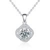 Collar Clavícula Rosa Plata Esterlina S925 para Mujer Estilo K Ins Versátil Diseño Nicho Colgante Moissanita Joyería