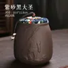Bote de Arcilla Púrpura para Té con Tapa, Tamaño Pequeño, Sellado, Almacenamiento a Prueba de Humedad para Té Pu-Erh, Empaque de Té para Uso Doméstico