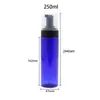 Botella Vacía de Plástico PET para Limpiador Facial con Espuma Azul 150/200ml Botella de Mousse Limpiadora de Aminoácidos