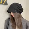 Gorro para Mujer Primavera y Otoño Delgado Nuevo Estilo Japonés Gorro Frío que Muestra la Cara Gorro Pequeño de Punto Circunferencia de Cabeza Grande Gorro de Montón Gorro para Cubrir la Cabeza sin Maquillaje