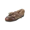 Castanhas Doces Leitosas~! Sapatos de Couro Quentes e com Forro de Pelúcia de Corte Profundo para Mulheres, Novo Estilo 2026 Mocassins Peludos, Sapatos Baixos de Inverno