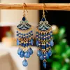 Pendientes Europeos y Americanos Bohemianos de Cuentas Semilla Transfronterizos, Estilo Vintage Festivo Aleación Forma de Gota Estilo Étnico Pendientes de Borla Venta al por Mayor