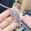 Camelia nueva moda alto sentido real hermana dama rica traje lleno de diamantes chapado en oro brillante hermoso collar de estrella pendientes