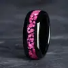 Anillo de Moda Personalizado con Parche de Pétalo de Flor de Durazno Nuevo Transfronterizo Acero Inoxidable Joyería al por Mayor Flor de Durazno Negra