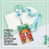 Nuevo estilo tarjetero para niñas, gafete de identificación de estudiante, funda para tarjeta con cordón para cuello anti-pérdida, protector de tarjeta de identificación unisex, estuche rígido