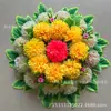 Boas Bandejas de Flores, Pequenos Enfeites Florais para o Festival Qingming, Bandejas de Flores Arqueadas, Enfeites Florais de Qingming, Pequenos Enfeites de Crisântemo, Atacado de Suprimentos Funerários e Sacrificiais