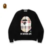 Moletom fino de terry para comércio exterior transfronteiriço, para homens e mulheres, estação outono, com estampa de letras homem-macaco e camuflagem, caimento solto, gola redonda, pulôver, moderno