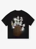 Camiseta Redonda de Manga Corta con Estampado de Graffiti en Inglés 2026 Top Versátil Estilo Casual Top de Algodón Más Vendido