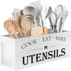 Caja de Almacenamiento para Encimera de Cocina Caja de Almacenamiento para Vajilla de Madera Caja de Almacenamiento de Utensilios de Cocina de Tres Compartimentos Caja de Almacenamiento para Cubiertos