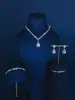 Joyas para Mujer 2025 Collar Joyería para Cena Set de Tres Piezas Joyería de Boda Collar para Mujer Juego de Aretes y Pulsera