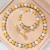 Regalo del Día de la Madre: Set de collar, pulsera y aretes de perlas Swarovski de alta calidad de 12 mm en colores mixtos