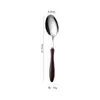 Cuchillo, Tenedor, Cuchara de Acero Inoxidable 304, Cubiertos con Mango de Madera de Ala de Pollo, Juego de Cubiertos Estilo Occidental Retro, Cuchillo para Bistec de Madera Maciza, Cuchara de Postre