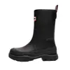Botas de Lluvia Estilo Coreano de Moda Transfronterizas para Mujer, Suela Gruesa, Cómodas, Antideslizantes, Resistentes al Desgaste, Zapatos de Agua Versátiles para Exteriores, Zapatos de Goma Antideslizantes para Cocina para Mujer