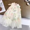 Ropa de Verano para Niñas, Nuevo Vestido Chaleco Dulce Estilo Chino, Vestido de Verano para Bebés Niñas, Vestido Pastel Floral, Vestido de Longitud Media, Moda Extranjera de Tendencia