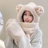 Chapéu peludo colorido feito à mão feminino outono e inverno estilo coreano chapéu de malha combinando grande aquecedor de cabeça proteção de orelha quente chapéu de lã