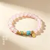 Pulseira de Cristal Rosa Natural Feminina Nova Moda Pulseira Leve Luxo Sensação de Alto Padrão Plataforma de E-commerce Dropshipping