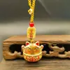 Nueva Marea Nacional Pequeños Regalos Llavero Exquisito Estilo Antiguo Calabaza Segura Colgante para Llavero de Coche Unisex Fortuna y Prosperidad