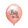 La novia será una combinación de globos de confeti de oro rosa para la decoración de la fiesta de despedida de soltera.