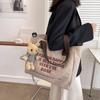 Bolsa de Lona Feminina Estudante Universitário Bolsa Classe Tote 2023 Nova Bolsa de Ombro de Grande Capacidade Bolsa Crossbody Bag Nicho
